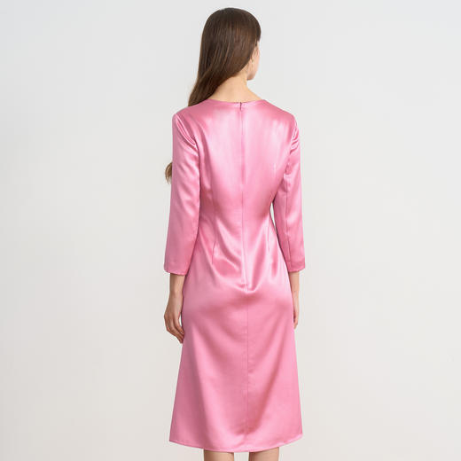 EITIE爱特爱秋季新款气质粉色收腰显瘦连衣裙7907622 商品图5