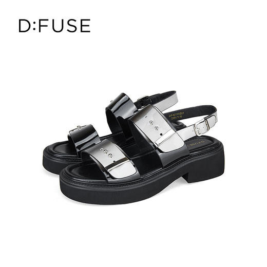 D:FUSE迪芙斯夏季新款金属控凉鞋前卫感机能风高级灰超轻凉鞋女DF42115221 商品图2