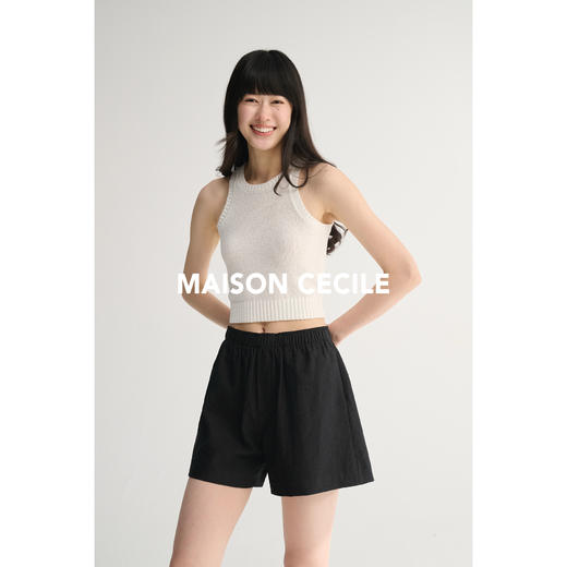 MAISON CECILE 三色/夏日亚麻舒适日常百搭松腰紧花苞短裤 商品图3