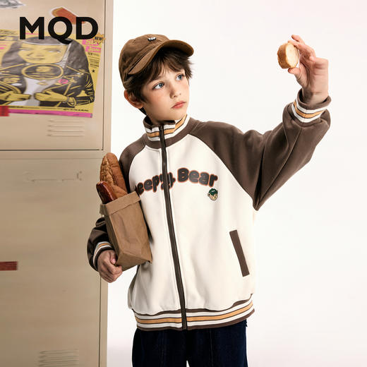 【MQD】童装男大童春秋季品学院风潮酷休闲美式复古字母棒球服外套 商品图0