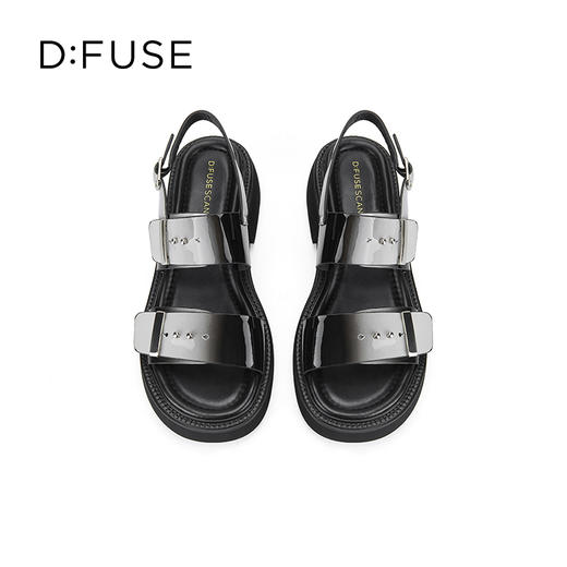 D:FUSE迪芙斯夏季新款金属控凉鞋前卫感机能风高级灰超轻凉鞋女DF42115221 商品图4