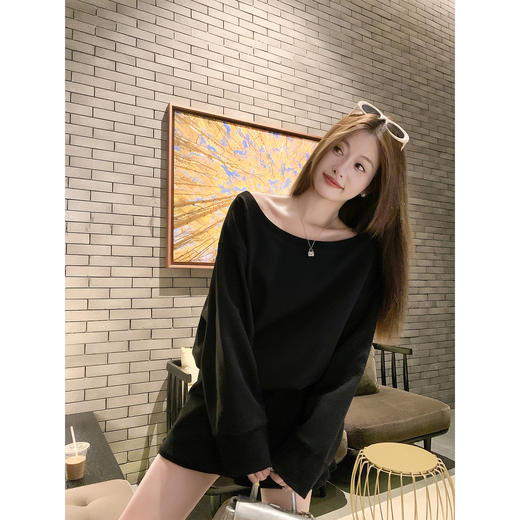 【129元任选2件】现货！宽松斜肩卫衣/短裤 商品图1