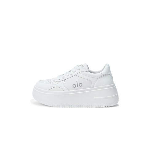 经典鲨2025秋季专柜款牛皮革透气舒适系带厚底显高休闲鞋女KW16-537061 商品图5