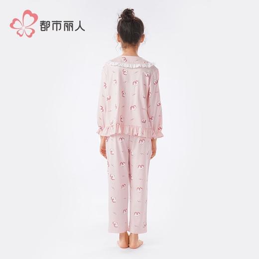 都市丽人女童40支TC拉架睡衣儿童家居服长袖长裤女棉质套装JHH1F9 商品图3