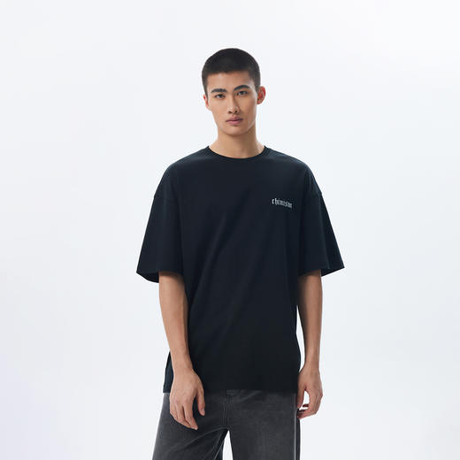 CHINISM赤尘 背后CH创意花卉印花短袖T恤男夏季宽松男士半袖上衣 商品图3