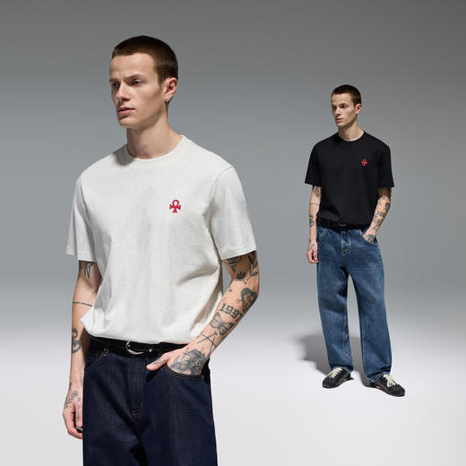 CHINISM赤尘 CH幸运之符凉感抑菌绣花短袖T恤夏季男士亲肤半袖 商品图4