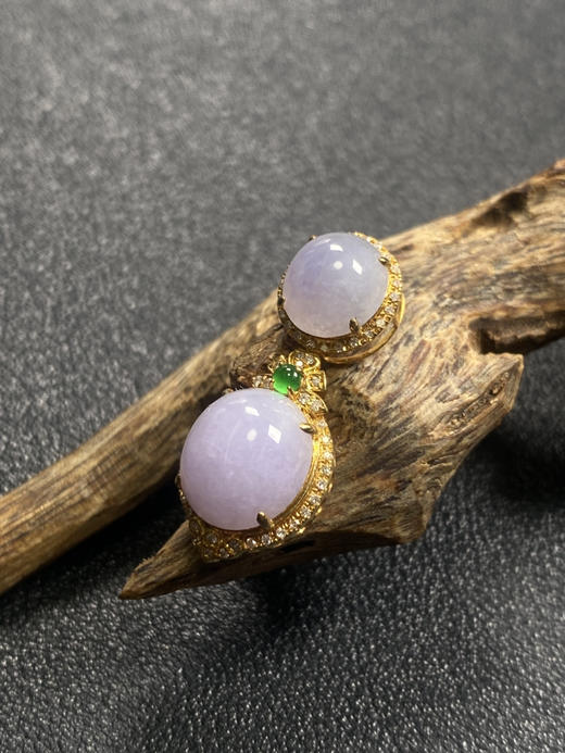 【FC0113】18K镶嵌翡翠紫罗兰蛋面二合一吊坠  色泽浓郁 颗颗完美 优雅内敛 商品图3