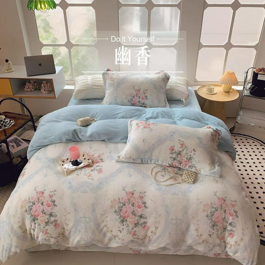 【YW】无忧购冬季保暖牛奶绒纯色绣花四？件套（截单后3-5天发货) 商品图5