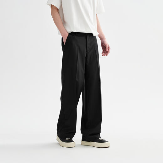 CHINISM赤尘 仿天丝裤脚暗衩西裤男2025夏季新款直筒男士休闲裤 商品图3