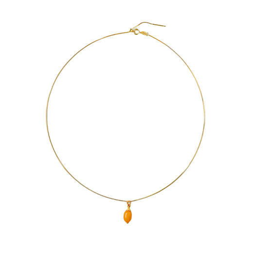 【预售3天】新中式复古精致蜜蜡吊坠925银项链简约高级感时尚百搭锁骨链DMSY-00700 商品图4