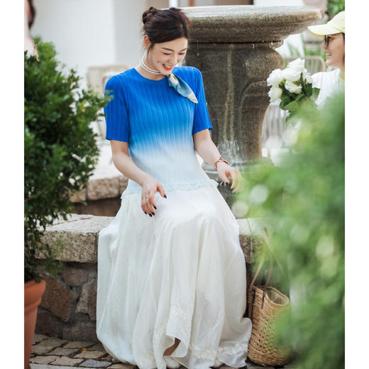 【林栖设计小店】绣花半身裙优雅百搭不规则设计宽松2025秋季新款裙子女F1953216 商品图3