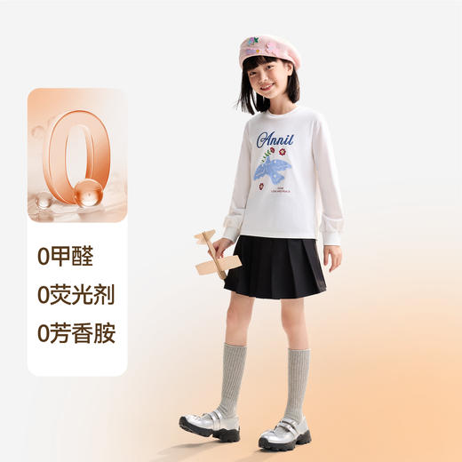 女童圆领长袖针织衫秋季新款安奈儿童装EG531535 商品图2