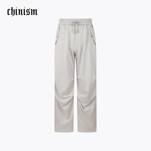 CHINISM赤尘 黑色褶皱伞兵裤男夏季新款美式纯棉男士运动休闲裤 商品图0