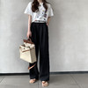 金蘑菇菇【day off假日西裤】柔软舒适百搭中高腰拖地裤休闲长裤 商品缩略图1
