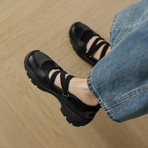 【预售5天】复古运动登山鞋新款百搭厚底真皮圆头芭蕾风玛丽珍单鞋MX&mx89921 商品图4