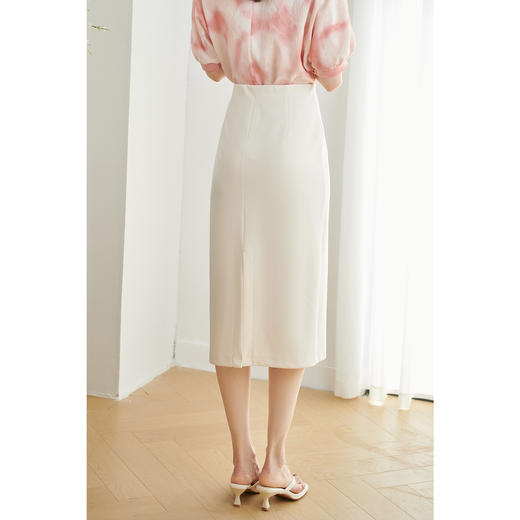 米思阳2026春新款通勤简约修身半身裙针织百搭粉色包臀裙女1505 商品图7