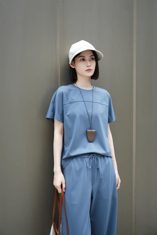 【高品质私服】【IC棉弹双面布T恤+长裤】修身立体剪裁版型，展现利落身形，无多余接缝，线条流畅G1506/G1507-CC【无标出货 介意慎拍】 商品图1