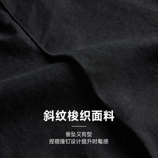 CHINISM赤尘 黑色直筒工装裤男美式褶皱撞钉微喇休闲裤男生裤子 商品图1