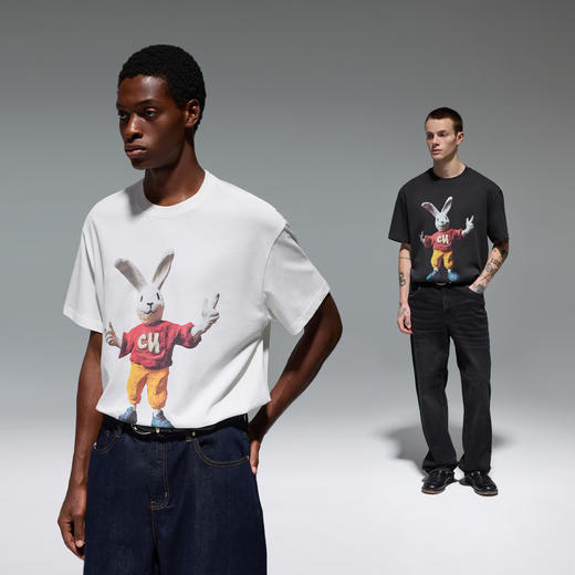 【商场同款】CHINISM赤尘 趣味数码印花短袖T恤男2025夏季半袖 商品图4