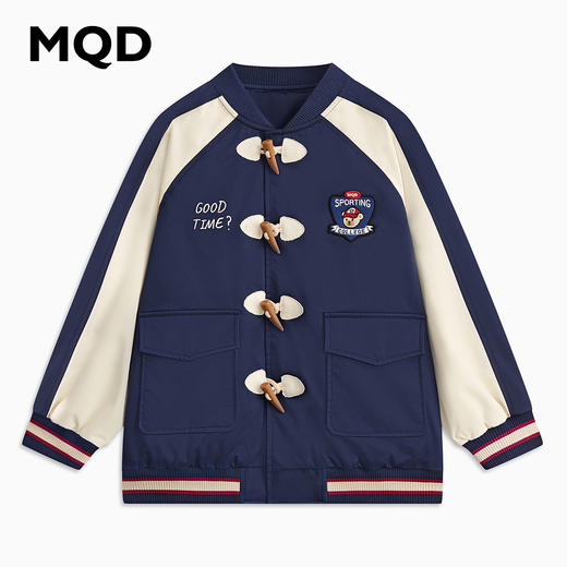 【MQD】童装男大童春款学院风插肩袖撞色休闲外套 商品图0