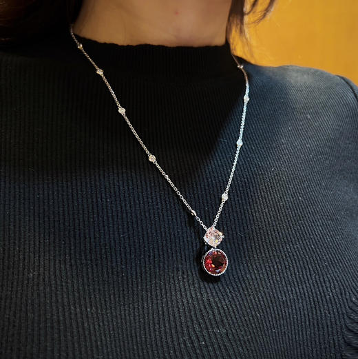 CHIC系列 BY EVITA系列 18K镶碧玺和摩根石 坠子（不含项链） 商品图3