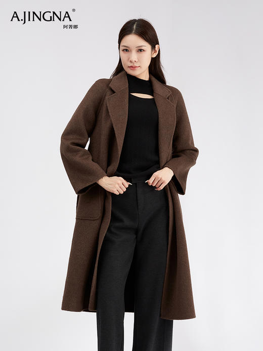 【商城同款】阿菁娜高智牦牛绒真丝气质高级感大衣F30D211083 商品图2