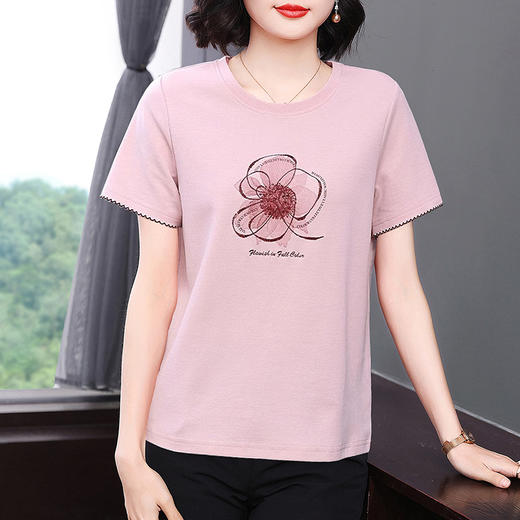 YY 63333大码宽松纯棉显瘦圆领上衣t恤 商品图3