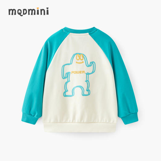 【MQD】【小童】童装男童卫衣2025春季新款儿童撞色印花百搭宝宝上衣 商品图0