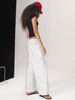 TR她热 随性出街 白色碎花抽绳花边松紧腰百搭阔腿直筒休闲裤 商品缩略图0