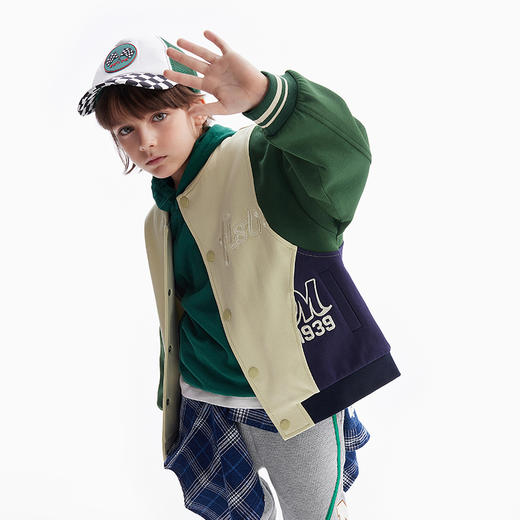 【MQD】童装男童棒球服款撞色上衣春秋装儿童拼接夹克衫外套酷帅 商品图0