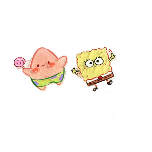 「一套10款！9.9元到手」卡通海绵宝宝派大星发夹可爱少女心亚克力鸭嘴夹学生刘海边夹时尚饰品 商品图4