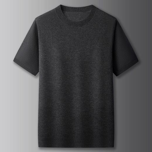 【DX】大依优型大码男士圆领纯色短袖毛衣休闲薄款针织衫简约加肥大码秋季上衣肥佬绵羊毛衫 商品图11