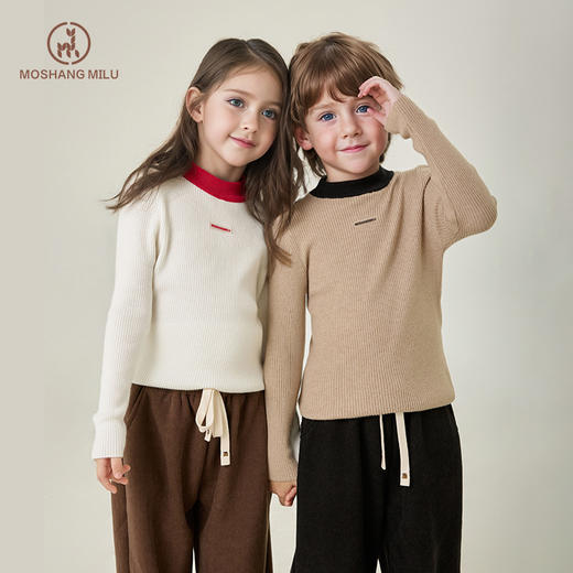 【反季清仓】MOSHANG MILU魔法口袋中长款半高圆领儿童毛衣 | 软糯亲肤、轻量保暖不闷、罗纹松紧袖口、高弹舒适 商品图4