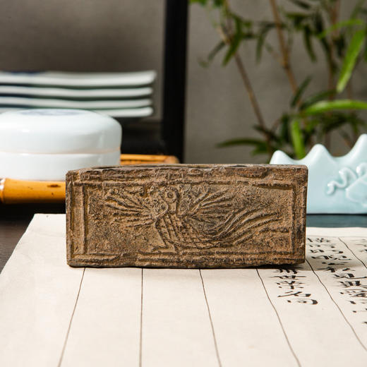 汉晋“精巧凤凰纹”古砖制砚 商品图2