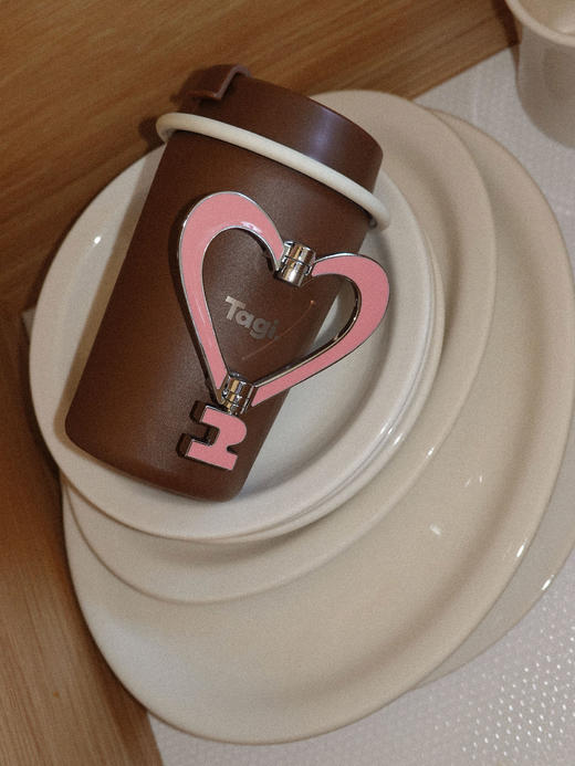 Tagi 金属可调节爱心保温杯 海盐樱桃 不锈钢无缝保温水杯咖啡随行杯保温杯 商品图4