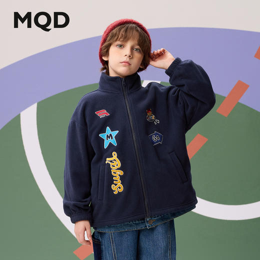 【MQD】童装儿童春秋季品复古休闲摇粒绒立领外套男童保暖上衣 商品图0