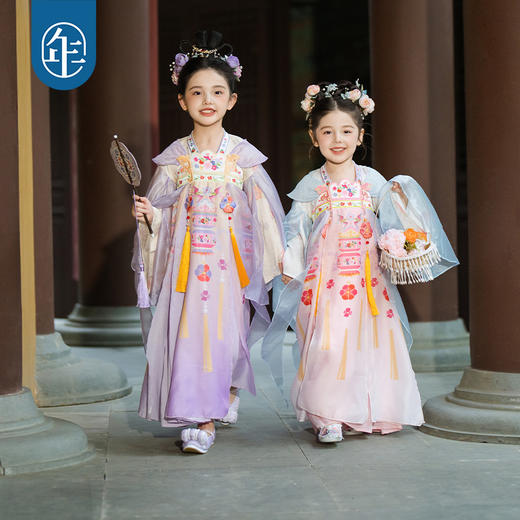 【华灯初上汉服裙】年衣童装汉服裙女童25秋季新款改良唐装儒裙中式华灯初上汉服裙 商品图2