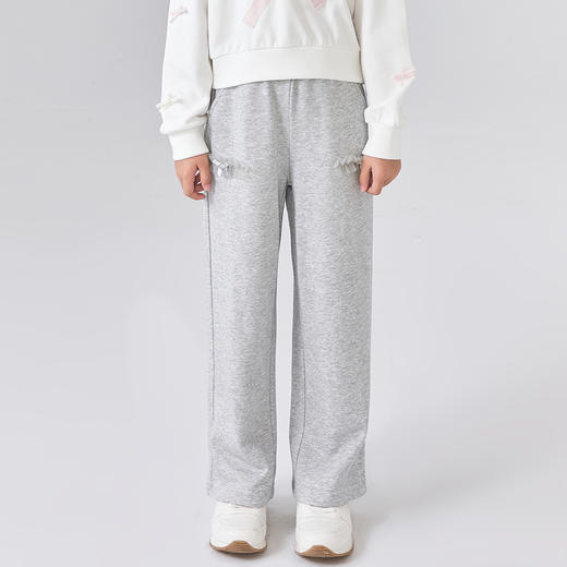 笛莎Deesha 2025秋季新款女童甜美时尚设计感直筒长裤 商品图0