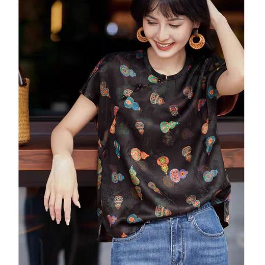 福芦花萝红云纱国风小衫【3-5天发货】纯植物染色+手工晾晒工艺 八宝葫芦纹美炸了！ 商品图7