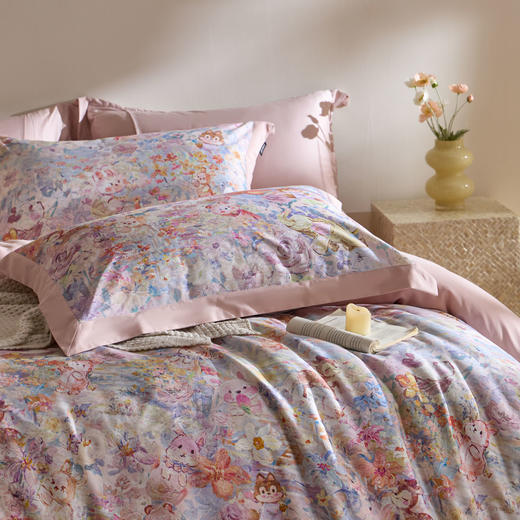 【热卖推荐】自然醒全棉贡缎数码100支长绒棉磨毛四件套（带高档礼盒）HS 商品图6