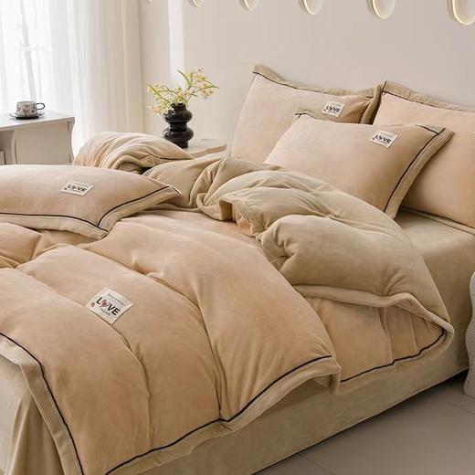 精选高克重纯色牛奶绒宽边四件套G110200001 商品图14