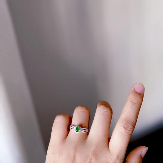 冰阳绿 高级感天然A货翡翠开口戒 CF 商品图2