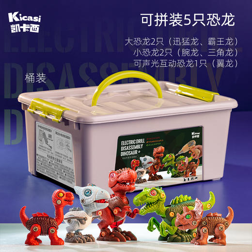 凯卡西儿童仿真动物拆装拧螺丝恐龙玩具模型霸王龙男孩生日礼物 商品图4