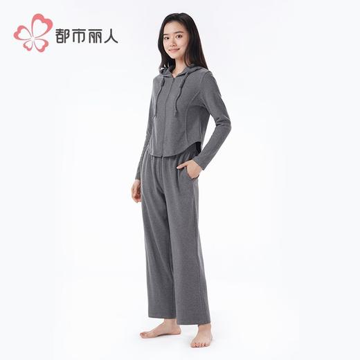 都市丽人睡衣40支棉混纺双面拉烫染家居服长袖长裤棉质套LHH1J8 商品图7