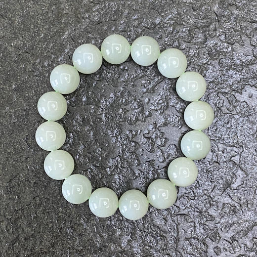 和田玉（青白玉）12mm圆珠手串/15# 商品图0