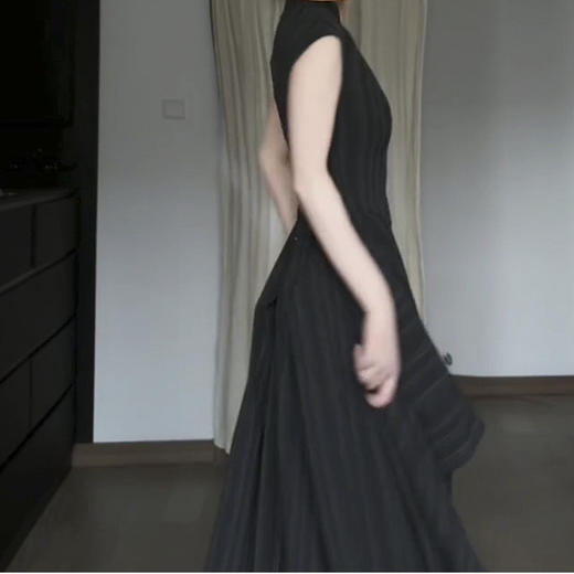 裁缝学苑AQ510新中式无袖立领旗袍纸样连衣裙女收腰大摆长裙图 商品图3