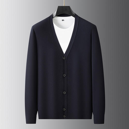 【DWP】大依优型大码男装开衫羊毛衫秋季新款男士加肥加大码针织外套男胖子毛衣外套弹力 商品图3