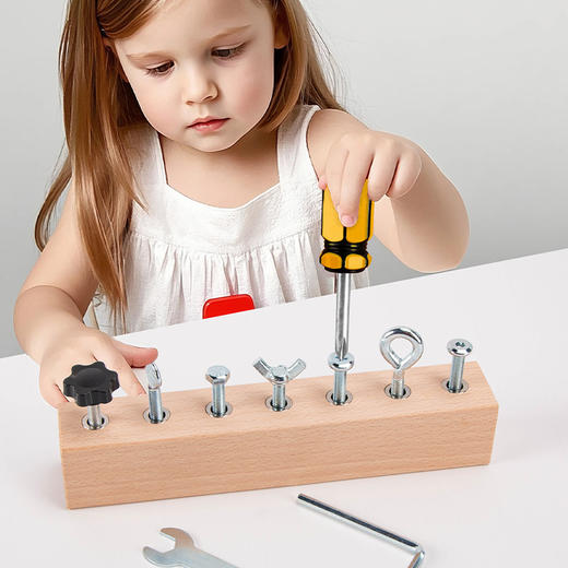 【螺丝玩具，培养认知！拧螺丝组合玩具~】蒙氏拧螺丝组合 幼儿园3到6岁 益智早教 组装拆卸工具 儿童忙碌板玩具-QB 商品图0