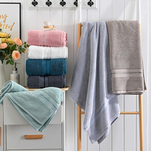 【加厚高克重 毛巾&浴巾】轻奢品质 | 毛巾120g、浴巾640g，面上的最厚版本了，五星级酒店基本也是这种厚度！吸水率更高！全棉高克重轻奢品质毛巾浴巾套装 甄选优质新疆棉 加长浴巾/70*150cm 商品图1
