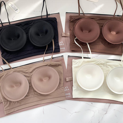 特价清不退换！官网700+台湾m家 3D厚垫辣妹抹胸吊带聚拢背心式女内搭 打底可外穿文胸内衣 商品图7